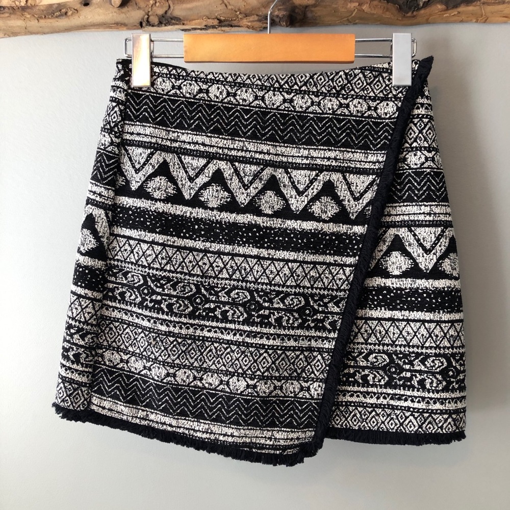 H&M | Woven Fringe Hem Skirt